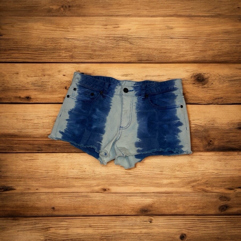 Tory Burch Tie Dye Denim Cutoff Shorts Size 27 Frayed Hem